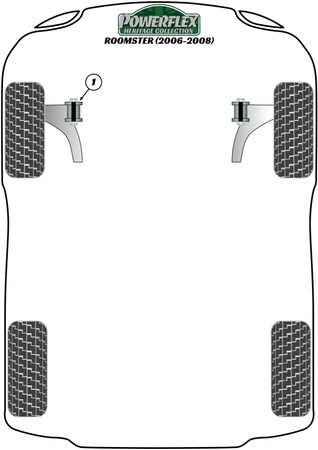 Front Strut Top Mount Bush -10mm Powerflex Polyurethane Bush Heritage Collection Skoda Roomster Models  Roomster (2006 - 2008) PFF85-431H