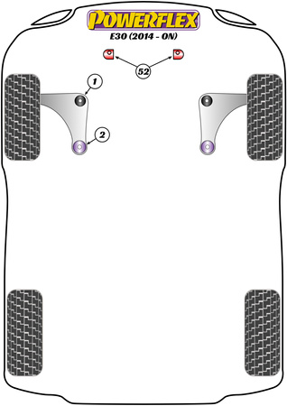 Offset Lower Radiator Mount Kit Powerflex Polyurethane Bush Road Series Venucia E30 (2014 - ON) PFF5-4652