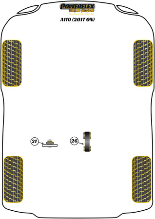 Gearbox Mounting Bush Insert Powerflex Polyurethane Bush Black Series Alpine A110 (2017 on) PFF60-1421BLK