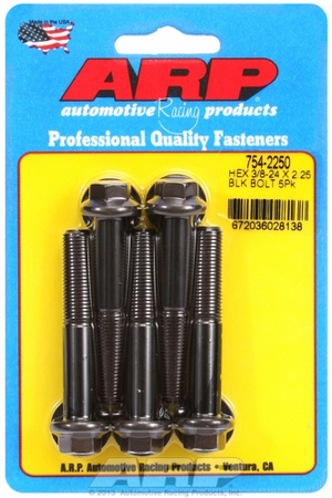 ARP "3/8""-24 x 2.250 hex 7/16 wrenching black oxide bolts" 5pcs