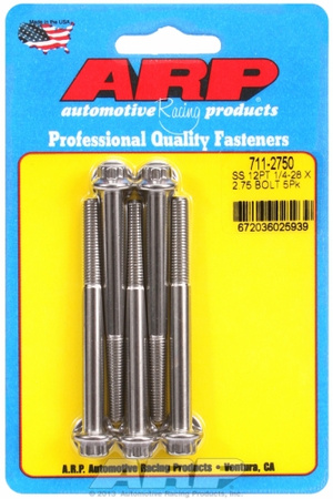 ARP "1/4""-28 x 2.750 12pt SS bolts" (5pcs)