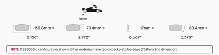 Ferodo Racing DS2500 hátsó fékbetét FRP3143H PORSCHE 911 997 Convertible Targa 997 