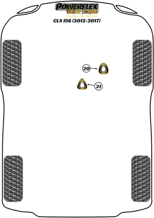 Wkładka górnego mocowania silnika Powerflex Black Series Mercedes-Benz CLA Class W117 & W156 (2012-2016) PFF40-120BLK