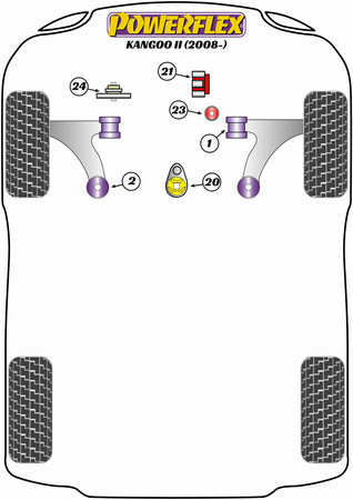 Przednia tuleja przedniego wahacza Powerflex Road Series Renault Kangoo Models & Kangoo II (2008 - 2021) PFF60-501