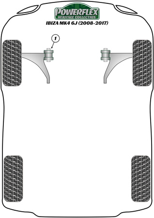 Federbein vorne Top Mount Buchse -10mm Powerflex Polyurethanbuchse Heritage Collection Seat Ibiza Models Ibiza MK4 6J (2008 - 2017) PFF85-431H
