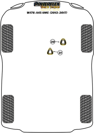 Wkładka górnego mocowania silnika Powerflex Black Series Mercedes-Benz A Class W176 inc. A45 AMG (2012-2017) PFF40-120BLK