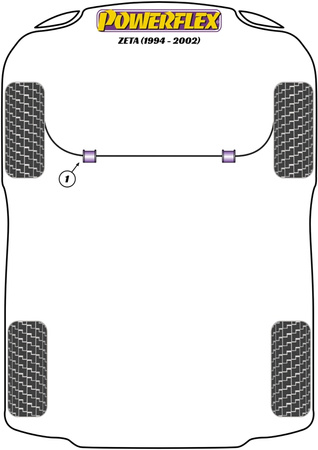 Stabilisator vorne an Chassisbuchse 25mm Powerflex Polyurethanbuchse Road Series Lancia Zeta (1994 - 2002) PFF16-203-25