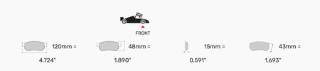 Ferodo Racing DS3000 priekinės stabdžių kaladėlės FCP308R CHEVROLET Chevy 2 nova GEO Prism TOYOTA Camry Carina Carina II Celica Corolla Corona MR2 I W1 Paseo Tercel,
