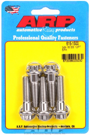 ARP "3/8""-16 x 1.500 12pt 7/16 wrenching SS bolts" (5pcs)