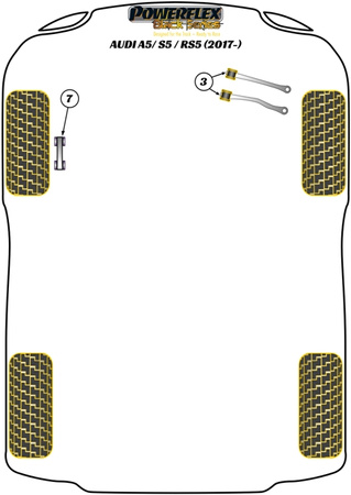 Vordere obere Querlenkerbuchse Powerflex Polyurethanbuchse Black Series Audi A5 / S5 / RS5  A5 / S5 / RS5 (2017 - ON) PFF3-1203BLK