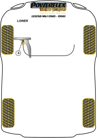 Anti Roll Bar Link Bush Powerflex poliuretano įvorė Black Series Honda Legend Mk1 (1985-1990) PFF25-105BLK