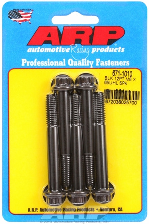 ARP M8 x 1.25 x 65 12pt black oxide bolts (5pcs)