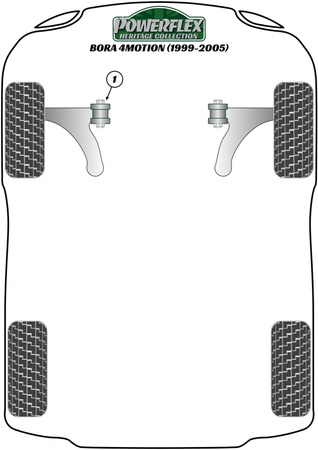 Front Engine Mount Dog Bone (Petrol/Tuned Diesel) Powerflex Polyurethane Bush Heritage Collection Volkswagen Bora Models Bora A4 (AJ) (1999-2005) Bora 4Motion (1999-2005) PFF85-420H