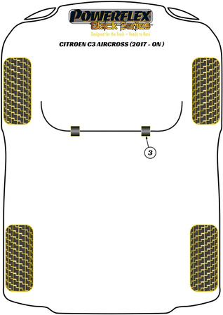 Tuleja stabilizatora przód 21mm  Powerflex Black Series Citroen C3 Models & C3 Aircross (2017 - ON) PFF50-503-21BLK