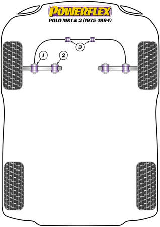 Kipufogó tartó Powerflex poliuretán szilent Road Series Volkswagen Polo Polo / Derby MK1/2 (1975 - 1994) EXH007