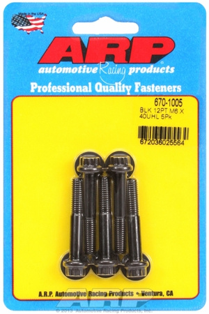 Śruby ARP  M6 x 1.00 x 40 12pt black oxide bolts (5pcs)