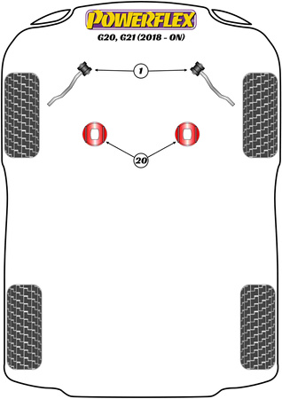 Einsatz des Motorlagers Powerflex Polyurethanbuchse Road Series BMW 3 Series G20, G21, G28, G80 (2018 on) G20, G21 (2018 - ) PFF5-5452