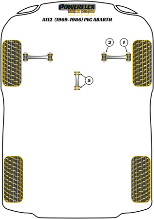 Äußere Buchse für den vorderen Querlenker Powerflex Polyurethanbuchse Black Series Autobianchi A112 inc Abarth (1969 - 1986) PFF4-201BLK