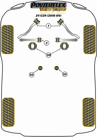 Elülső alsó lHUNőkar belső persely Powerflex poliuretán szilent Black Series BMW Z Series  Z4 Series Z4 G29 (2018 on) PFF5-5402BLK