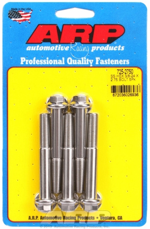 ARP "3/8""-24 x 2.750 hex 7/16 wrenching SS bolts" (5pcs)