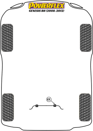 Rear Anti Roll Bar Bush 19.3mm  Powerflex Polyurethane Bush Road Series Hyundai Genesis BH (2008 - 2012) PFR26-113-19.3
