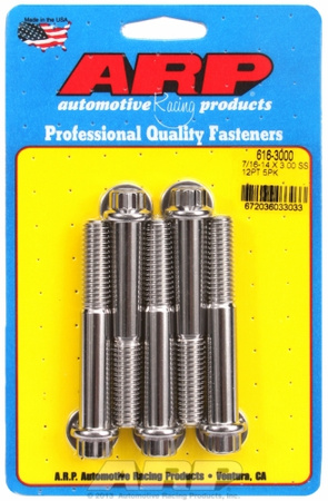ARP "7/16""-14 X 3.000 12pt SS bolts" (5pcs)