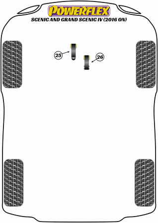 Lower Torque Mount - Fast Road/Track Powerflex Polyurethane Bush Road Series Renault Scenic Models Scenic and Grand Scenic IV (2016 on) PFF60-8026P