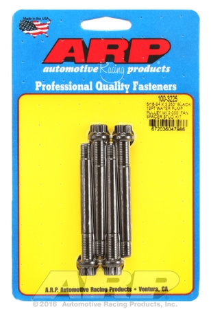 ARP 5/16-24x3.250 black 12pt WP pully w/2.000" fan spcr stud