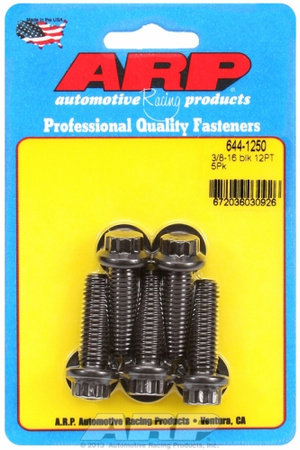 ARP "3/8""-16 x 1.250 12pt 7/16 wrenching black oxide bolts"5pcs