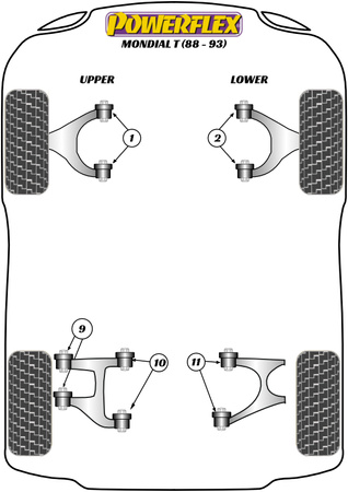 Rear Upper Wishbone Outer Bush Powerflex Polyurethane Bush Road Series Ferrari Mondial T (1988 - 1993) PF17-200
