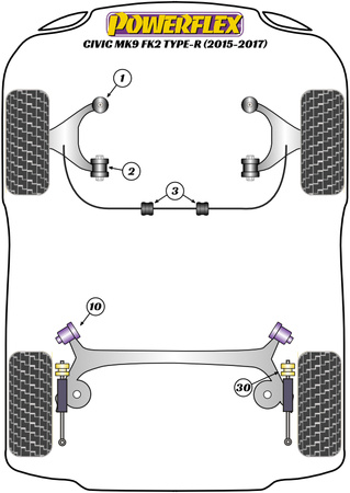 Tuleja stabilizatora przód 23mm Powerflex Road Series Honda Civic Models & Civic Mk9 FK2 Type-R (2015 - 2017) PFF25-903-23