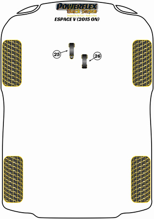 Untere Drehmomenthalterung - Track/Msport Powerflex Polyurethanbuchse Black Series Renault Espace V (2015 on) PFF60-8026BLK