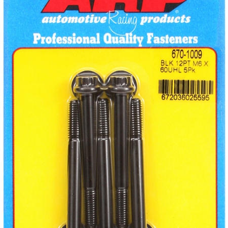 ARP M6 x 1.00 x 60 12pt black oxide bolts (5pcs)