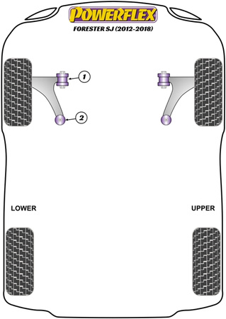 Tylna tuleja przedniego wahacza Anti-Lift z regulacją wyprzedzenia sworznia Powerflex Road Series Subaru Forester & Forester SJ (2012 - 2018) PFF69-505G