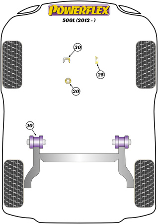 Tuleja mocowania tylnej belki  Powerflex Road Series Fiat 500L (2012 - ) PFR16-710