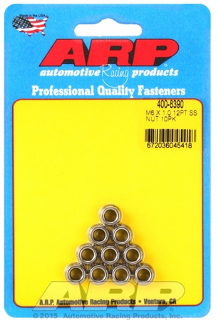 ARP M6 X 1.00 (M8 wr) SS 12pt nut kit