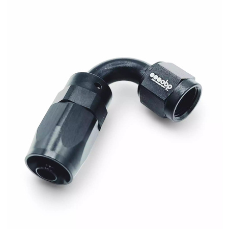 CPE AN 120° black fuel hose fitting OBP