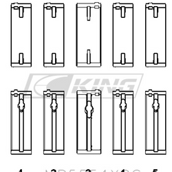 King pagrindinio guolio apvalkalas TOYOTA 3SGTE, 16V 2.0L - MB5554XPC