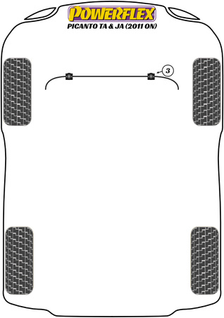 Front Anti Roll Bar Bush 22.5mm  Powerflex Polyurethane Bush Road Series Kia Picanto TA & JA (2011 on) PFF26-103-22.5