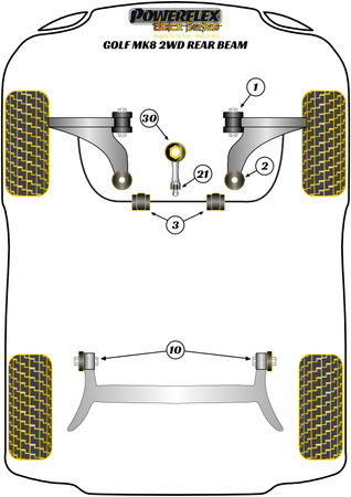 Tuleja stabilizatora przód 24mm Powerflex Black Series Volkswagen Golf & Golf MK8 (2020 - )\Golf MK8 2WD Rear Beam (2020 -) PFF85-803-24BLK