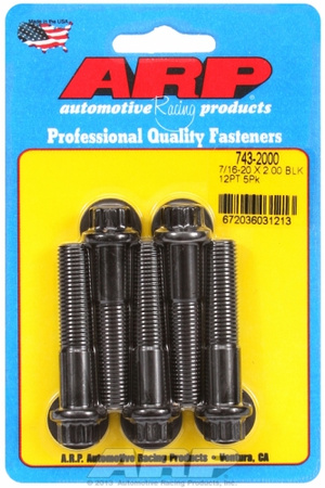 ARP "7/16""-20 x 2.000 12pt black oxide bolts" (5pcs)
