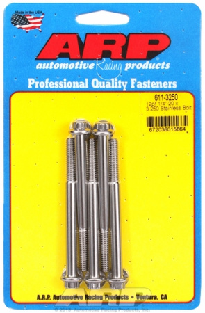 ARP "1/4""-20 x 3.250 12pt SS bolts" (5pcs)