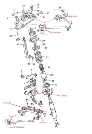 Priekinės pakabos komplektas - MPBS: 0602902 Audi A8 D2,