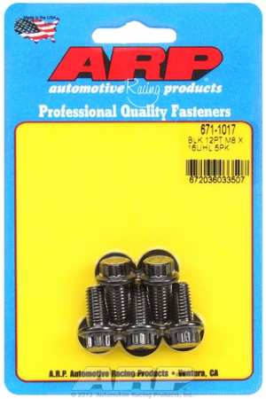 ARP M8 x 1.25 x 16 12pt black oxide bolts (5pcs)