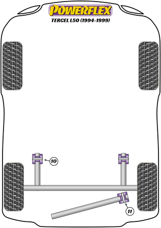 Galinis Panhard strypas į sijos įvorę Powerflex poliuretano įvorė Road Series Toyota Tercel L50 (1994-1999) PFR76-414