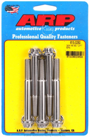 ARP "3/8""-16 x 3.250 12pt 7/16 wrenching SS bolts" (5pcs)