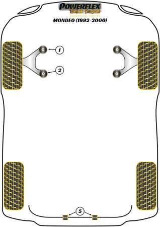 Front Wishbone Front Bush 54mm Powerflex Polyurethane Bush Black Series Ford Mondeo Models  Mondeo MK1/2 (1992 - 2000) PFF19-602BLK