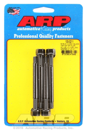 ARP 5/16-24x3.500 black hex WP pulley w/2.250" fan spcr stud