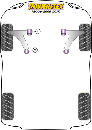 Első kar első persely Powerflex poliuretán szilent Road Series Nissan NV200 (2009-2017) PFF60-901
