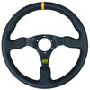 Leather steering wheel QSP 3 spoke 350mm flat